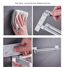 Porta asciugamani a parete multifunzione Space alluminio opaco con gancio doppio bianco argento-Lunghezza 50 cm Supporta da Bagno Portasciugamani da Parete Barra Cucina Bagno