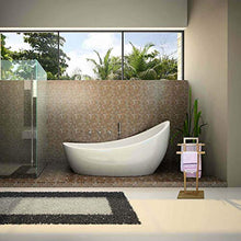 REPLOOD Porta Asciugamani da Terra In Legno Bamboo Con 2 Barre Per Bagno 37x25x85cm