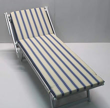 GHIOCUSCINI, Cuscino per Lettino Mare Spiaggia, per Esterni, da Giardino LUNGHEZZACM.52+130 Larghezza CM 57 h.4 SFODERABILE Rigato Nizza COT/Poly