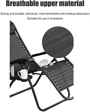 WUY Regolabile Terrazza Sedia a Sdraio Oversized Zero-Gravity Sedia Portatile Courtyard Portabicchiere La Sedia da Campeggio reclinabile è Dotata di portabicchieri e Cuscini in gr