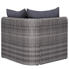 vidaXL Set Divani da Giardino 8 pz con Cuscini Polyrattan Arredi per Esterni Seduta Sofa con Tavolino Elegante Grigio Rustico
