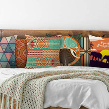 Socoz Federa Cuscino Marrone,Poliestere Modello Mandala Namaste Marrone Scuro Blu Verde Federe