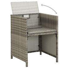 FAMIROSA Sedie da Giardino 2 pz con Cuscini in Polyrattan Grigio-1907