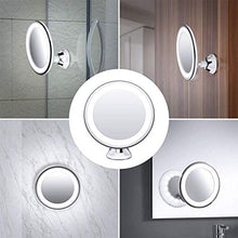 AJH Specchio per Il Trucco Illuminato a LED, Specchio da Bagno ingranditore 10X con Ventosa Girevole da 360 Gradi da Bagno da Camera da Letto