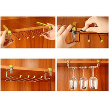 Huangjiahao - Portabicchieri da Vino, in Acciaio Inox, con 3 File di Supporto per Bicchieri da Vino, per Cucina, Bar, casa