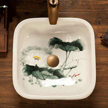 Jgophu - Lavabo in porcellana a forma di loto, dipinto a mano