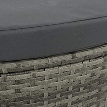 Tidyard Set Divano da Giardino con Parasole, Set Divano Esterno in Polyrattan Grigio