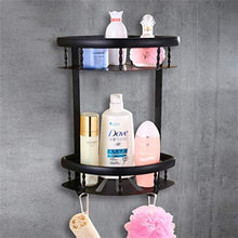 GJJSZ Mensole per Bagno Nere a Due Piani,scaffali per cestini a Due Piani in Alluminio Spaziale,mensola per Bagno da Parete