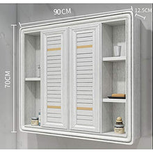 BXSZVOK Armadio per Specchio Intelligente, Armadio da Bagno con Illuminazione e Funzione di sfoggio, 2 Colori (Bianco, Blu),Bianca,90cm