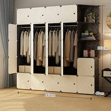 Armadio a cubo, grande, portatile, con binari per appendere e martello in legno, metallo, 183x47x183cm