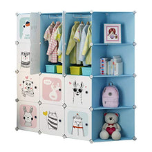 Locker Withdoor Armadio Armadio Hanging Rimovibili di Plastica Divide-Grid Angolo Ampi Ripiani Abbigliamento Home Camera Blu MUMUJIN (Size : 147X37X147CM)
