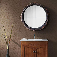 JoinBuy.R - Specchio da parete rotondo a forma di loto per il bagno, per il trucco, decorazione artistica creativa