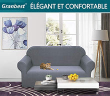 Granbest - Copridivano impermeabile a 2 posti per divano estensibile Jacquard per soggiorno (2 posti, grigio chiaro)