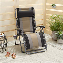 Amazon Basics - Sedia a sdraio Zero Gravity, imbottita, nero, set da 2