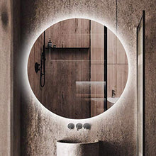 L&ED Specchio Rotondo da 60 Cm, Specchio per Bagno A Parete Retroilluminato A LED, Senza Cornice (Luce Bianca/Luce Calda)