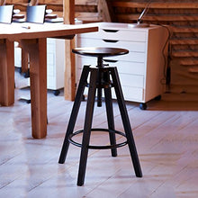 HTDZDX-Sgabelli da bar, Sgabello Alto in Legno massello Sgabello da Bar Rotondo Rotante, Altezza Regolabile 63-74cm