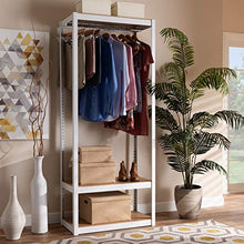 Baxton Studio Elton - Organizer per armadio, moderno e contemporaneo, con 3 ripiani, in metallo bianco