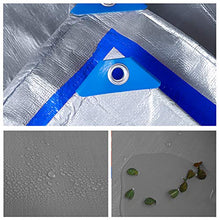 Teloni Impermeabile Resistente, 200 G/M² Telo Universale Argento/Blu Protegge Le Piante da Giardino Tettoia per Il Sole con Occhiello Zincato(Size:6×6M)