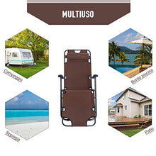 Outsunny Lettino Sdraio Pieghevole da Giardino, Mare, Spiaggia, Piscina, Chaise Longue Richiudibile con Braccioli, Marrone