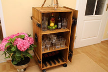 Mobile bar vintage stile shabby chic legno massello noce