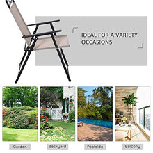 Set 2 Sedie da Giardino Pieghevoli 57,5x67x92,5 cm in Metallo e Textilene Beige