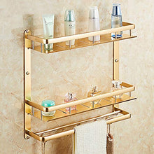 LFK Mensole Bagno Moderno Doppio + monoblocchi Arrotondato Alluminio Tondo Uncunched Installazione Bagno Bagno Home Hotel Rack/Scaffale