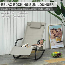 Sdraio Dondolo da Giardino 62x88x165 cm in Metallo e Tessuto Grigio