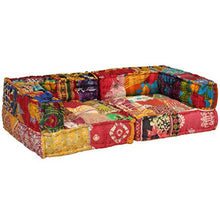vidaXL Divano Modulare a 2 Posti con Braccioli in Tessuto Patchwork Letto Sofa