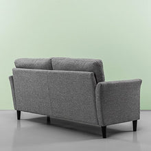 Zinus Divano Imbottito in Tessuto, Grigio Chiaro, 180x79x87cm