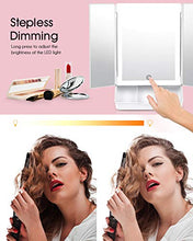 Specchio Trucco Con 32 LEDs, Specchio Bianco cosmetico, Specchio di Vanity Trifold, Specchio per Il con Touchscreen per Il Trucco Con Scatola, Specchio Bagno con Luci