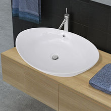 Lavabo in ceramica, bianco, 590 x 385 x 190 mm