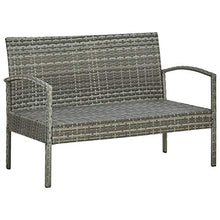 FAMIROSA Set Divani da Giardino 4 pz con Cuscini in Polyrattan Grigio-5787