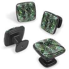 Palm Monstera Pomelli per Porta Set di 4 Pomelli per Mobili Manopole per Cassetti Cucina Armadio Vetro