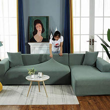 Abukjm - Copridivano per chaise longue a forma di L, in tessuto jacquard elastico, per divano ad angolo, per divano e divano, protezione per mobili (grigio, parte B-B 145-185 cm) - Arredi Casa