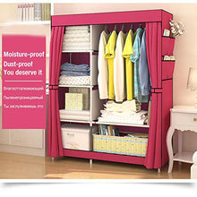 XYBB Armadio Camera da Letto Semplice Tessuto Pieghevole Moderno in Acciaio Singolo Assemblaggio Doppio 170 * 105 * 45cm 4