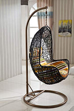 TBDLG Egg Chair Rattan Swing Chair, Outdoor Indoor Vimini Teardrop Hanging Chair con Supporto con Cuscino e Cuscino, Poltrona Sospesa per Giardino e Patio