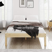 Keebgyy Telaio in legno di abete rosso massiccio, con gambe di supporto, per camera da letto, colore naturale, 140 x 200 cm