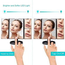 Specchio da bagno, anti-appannamento, specchio da Specchio da bagno a led illuminato impermeabile, specchi per il trucco a domicilio 22 LED luce touch screen flessibile ingrandimento per ingrandimento