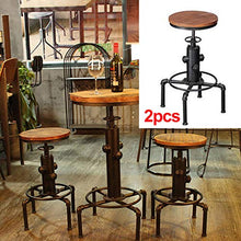 Wangkangyi 2 sgabelli da bar, design industriale, altezza regolabile, stile vintage, 34 x 34 x 60-80 cm