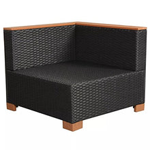 Tidyard Divani da Giardino, Set di mobili da Giardino Set 16 pz in Polirattan e WPC Nero