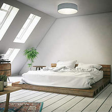 B.K.Licht Plafoniera in tessuto grigio, attacco per 2 lampadine E27 non incluse, Lampada da soffitto diametro 38cm, Lampadario moderno per salotto o camera da letto, IP20 - Arredi Casa