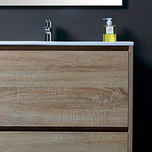 Kiamami Valentina MOBILE BAGNO A TERRA DA 80CM CON LAVABO E CASSETTI ROVERE | LAGUNA