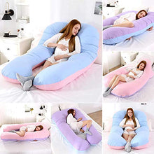 QWC Cuscini di maternità per Dormire DING Cuscino di maternità in Cotone a Forma di U Biancheria da Letto con Cuscino per Dormire