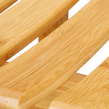 Relaxdays 10022339 Sgabello in Bambù, Design Curvo, Elegante, per Guardaroba, HxLxP: 48 x 56 x 28,5 cm