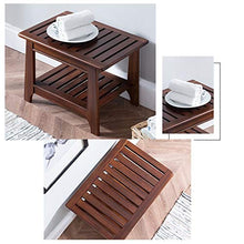 LYP Sedia Comoda per Anziani Bagno Teak Sgabello da Bagno, Impermeabile Antiscivolo Anti Corrosivo Sgabello per Doccia, 40 Centimetri