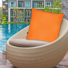 Confezione da 4 federe decorative impermeabili per esterni, 45 x 45 cm, per balcone, patio, divano (arancione, 4 confezioni da 45 x 45 cm)