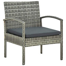 FAMIROSA Set Divani da Giardino 4 pz con Cuscini in Polyrattan Grigio-5787