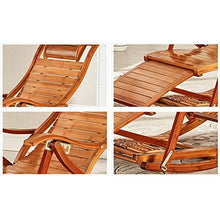 Iyom Sedia Zero Gravity, Chaise Longue, Sedia reclinabile da Esterno Sedia a Dondolo in bambù con poggiapiedi, bracciolo e Morbido Cuscino, Sedia Lounge utilizzata in Giardini, Piscine Prati