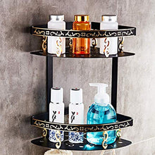 AGGF Portaoggetti per Doccia da Bagno Europeo Nero Plus Gold Spazio per Il Bagno Rack in Alluminio Cesto Triangolare Cesto Antico per Hotel Doppio Cesto Angolare