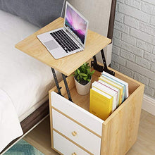 Comodino con coperchio ribaltabile a 2 cassetti, comodini in MDF, comodino di sollevamento, semplice scrivania per computer alla moda, per camera da letto, ufficio, facile da montare.